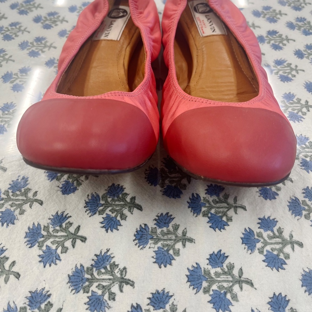 Lanvin Pink Leather Cap Toe Ballet Flats Size 40 (US Size 10) - Picture 5 of 12